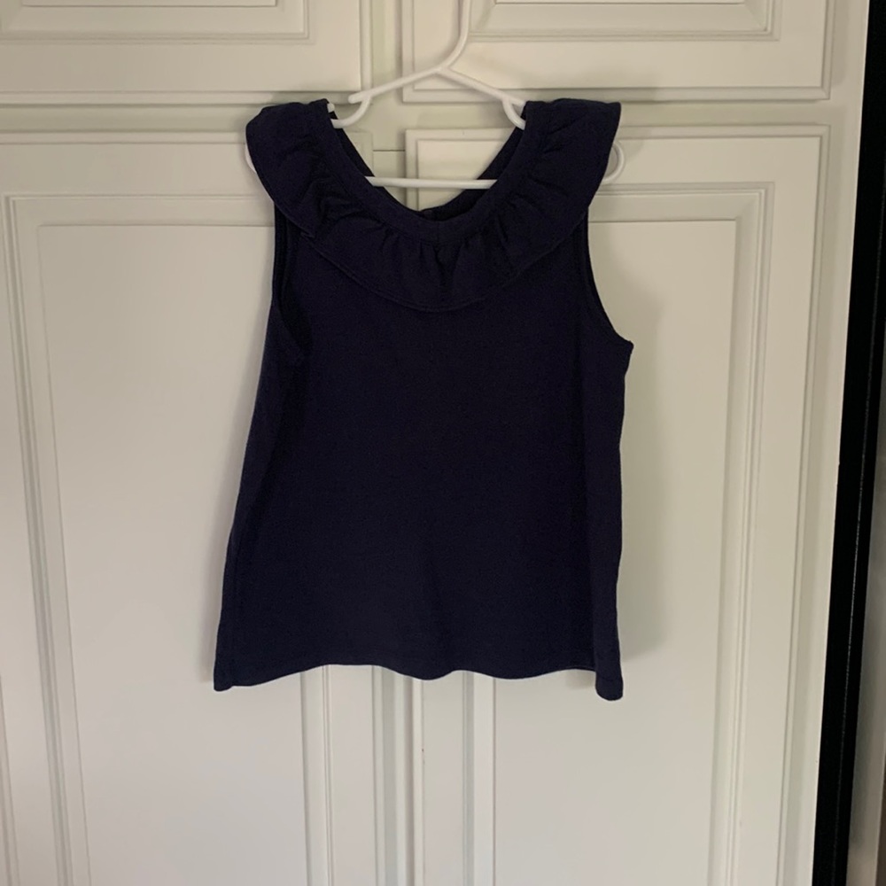Janie and Jack Navy Ruffle Tank - size 10